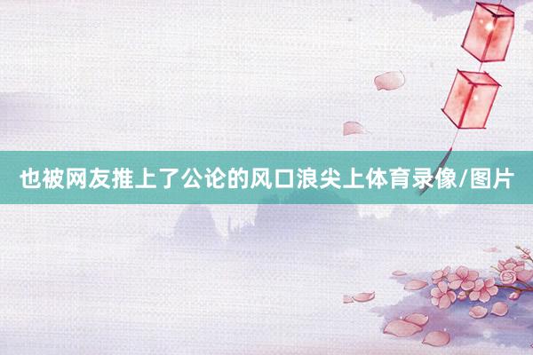 也被网友推上了公论的风口浪尖上体育录像/图片