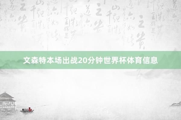 文森特本场出战20分钟世界杯体育信息