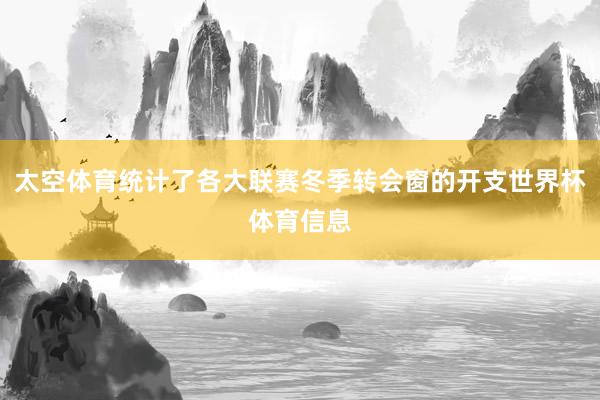 太空体育统计了各大联赛冬季转会窗的开支世界杯体育信息