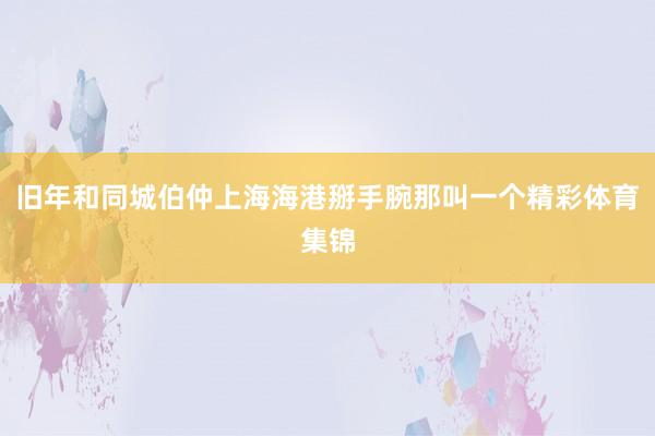 旧年和同城伯仲上海海港掰手腕那叫一个精彩体育集锦