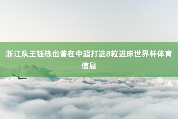 浙江队王钰栋也曾在中超打进8粒进球世界杯体育信息