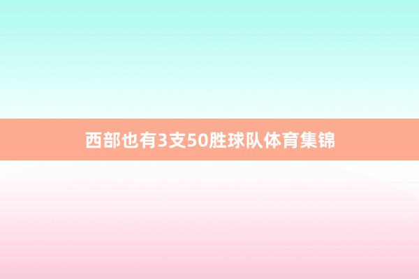 西部也有3支50胜球队体育集锦