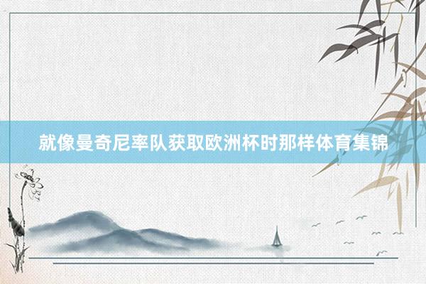 就像曼奇尼率队获取欧洲杯时那样体育集锦