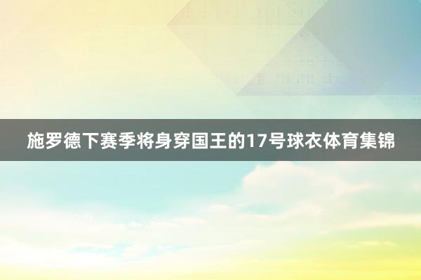 施罗德下赛季将身穿国王的17号球衣体育集锦