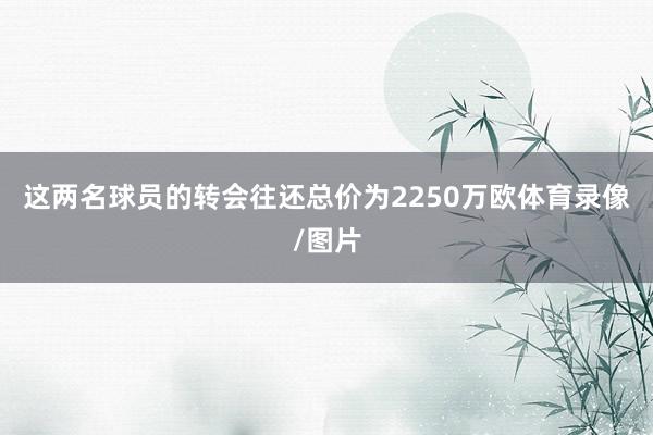 这两名球员的转会往还总价为2250万欧体育录像/图片