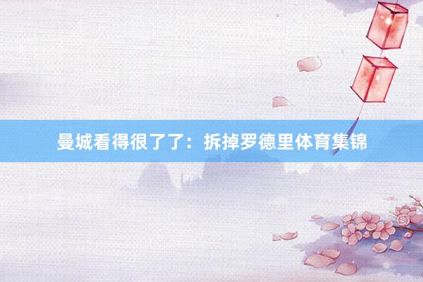曼城看得很了了:拆掉罗德里体育集锦
