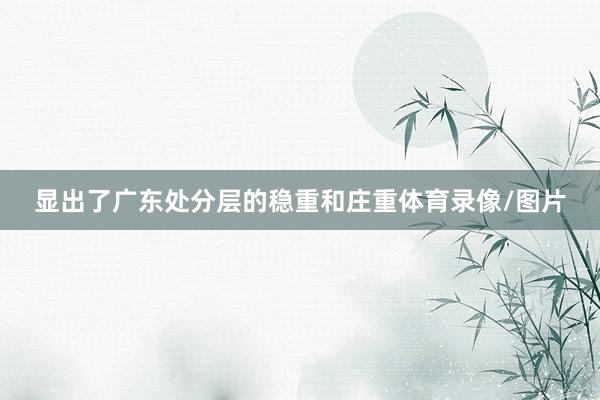 显出了广东处分层的稳重和庄重体育录像/图片