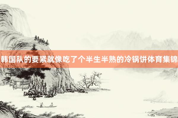 韩国队的要紧就像吃了个半生半熟的冷锅饼体育集锦
