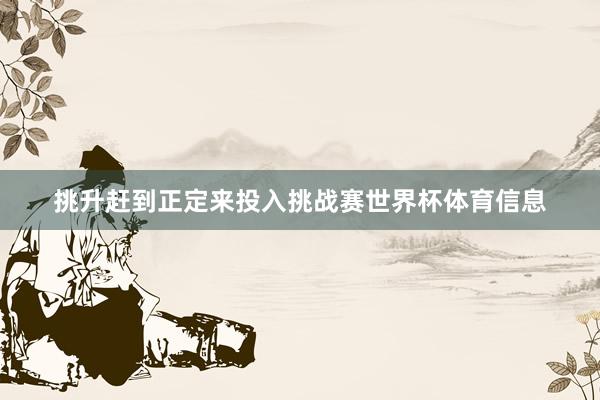 挑升赶到正定来投入挑战赛世界杯体育信息