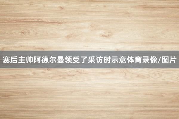 赛后主帅阿德尔曼领受了采访时示意体育录像/图片