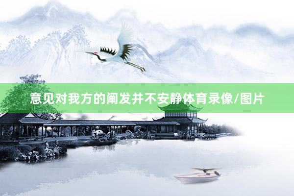 意见对我方的阐发并不安静体育录像/图片