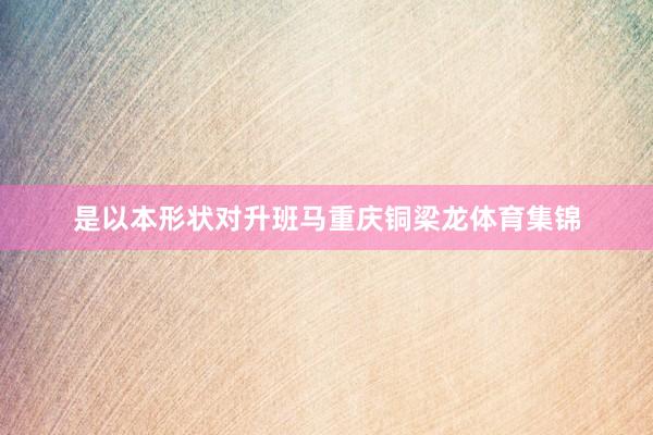 是以本形状对升班马重庆铜梁龙体育集锦