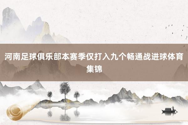 河南足球俱乐部本赛季仅打入九个畅通战进球体育集锦