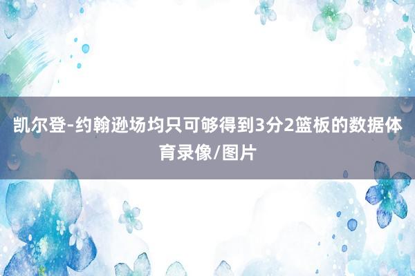 凯尔登-约翰逊场均只可够得到3分2篮板的数据体育录像/图片