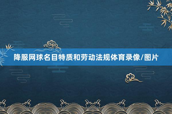 降服网球名目特质和劳动法规体育录像/图片